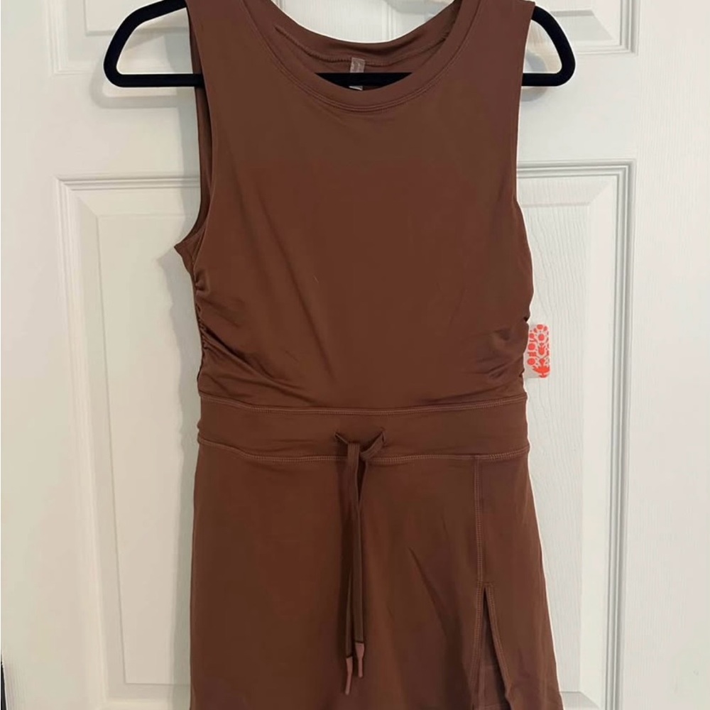 Free People Brown Mini Dress with Tie Waist